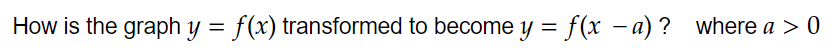 y=f(x-a)